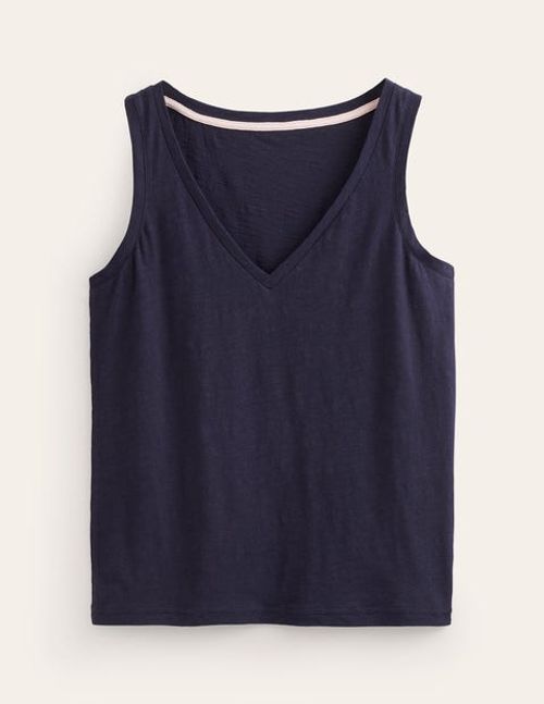 Regular V-Neck Slub Vest Blue...