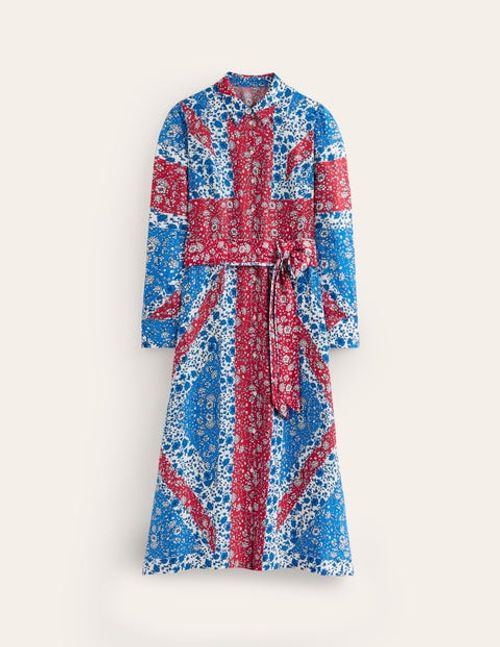 Claudia Maxi Shirt Dress Blue...