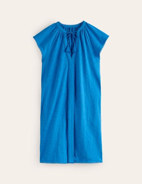 Millie Pom Cotton Dress Blue...