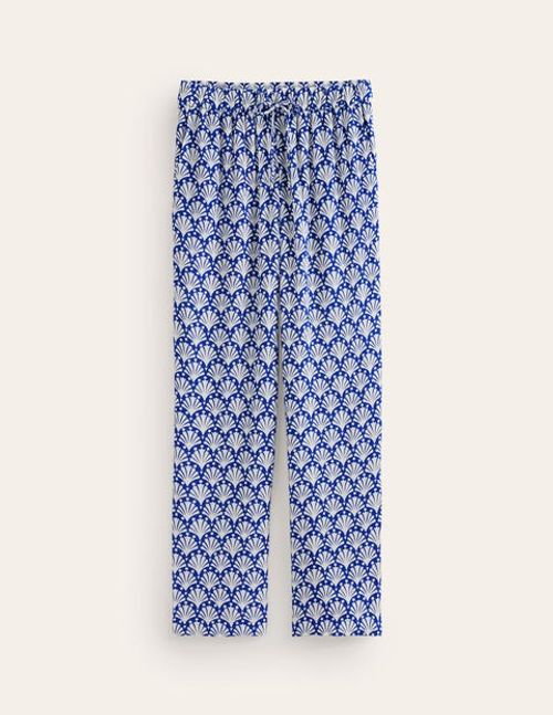 Crinkle Tapered Trousers Blue...