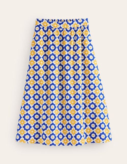 Hattie Poplin Midi Skirt Blue...