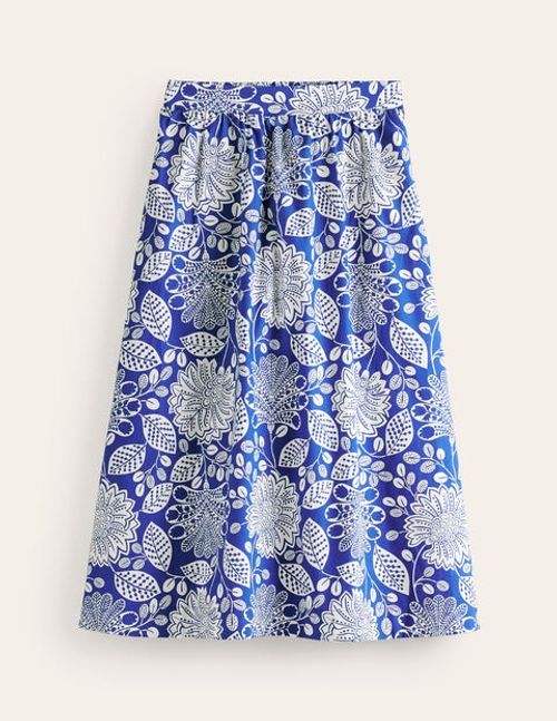 Hattie Poplin Midi Skirt Blue...