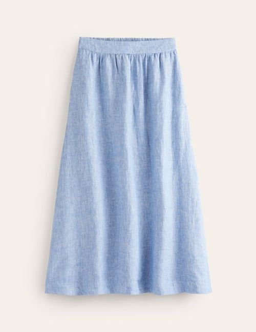 Florence Linen Midi Skirt...