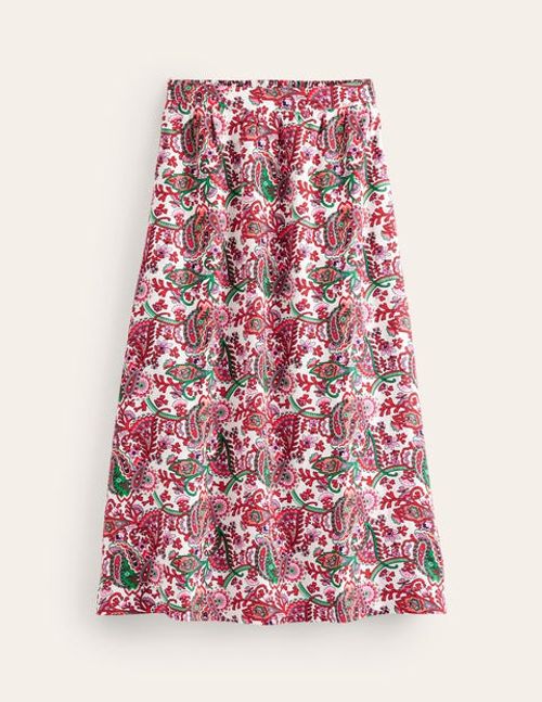 Florence Linen Midi Skirt...