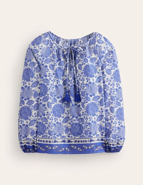 Serena Cotton Blouse Blue...