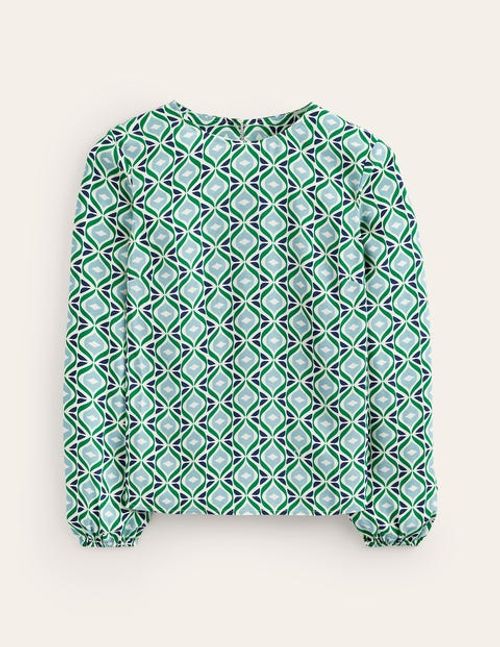 Easy Printed Top Green Women...