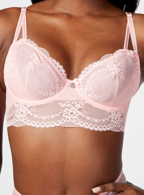 Boux Avenue Aliyah plunge push up bra - Pink - 38DD, £32.00