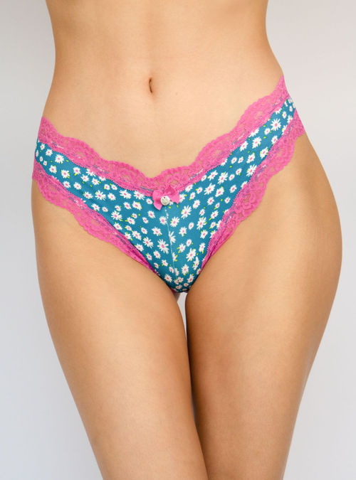 High leg seamfree brazilian knickers, Petrol Blue