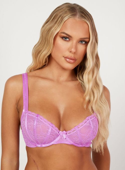 Boux Avenue Gracey sheer balconette bra - Aqua - 30FF, £12.00