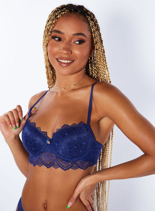 Boux Avenue Piper Balconette Bra - Blue