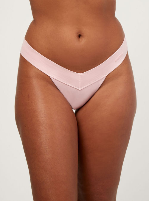 Boux Avenue V-shape high-leg thong - Blush Pink - L, £3.00