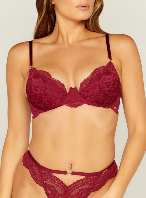 Boux Avenue Freddie balconette bra - Berry - 32G