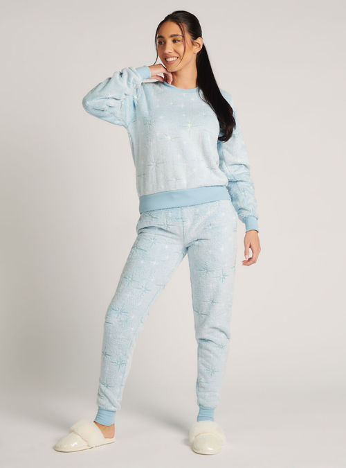 Star and moon henley and leggings pyjama set, Pink Mix