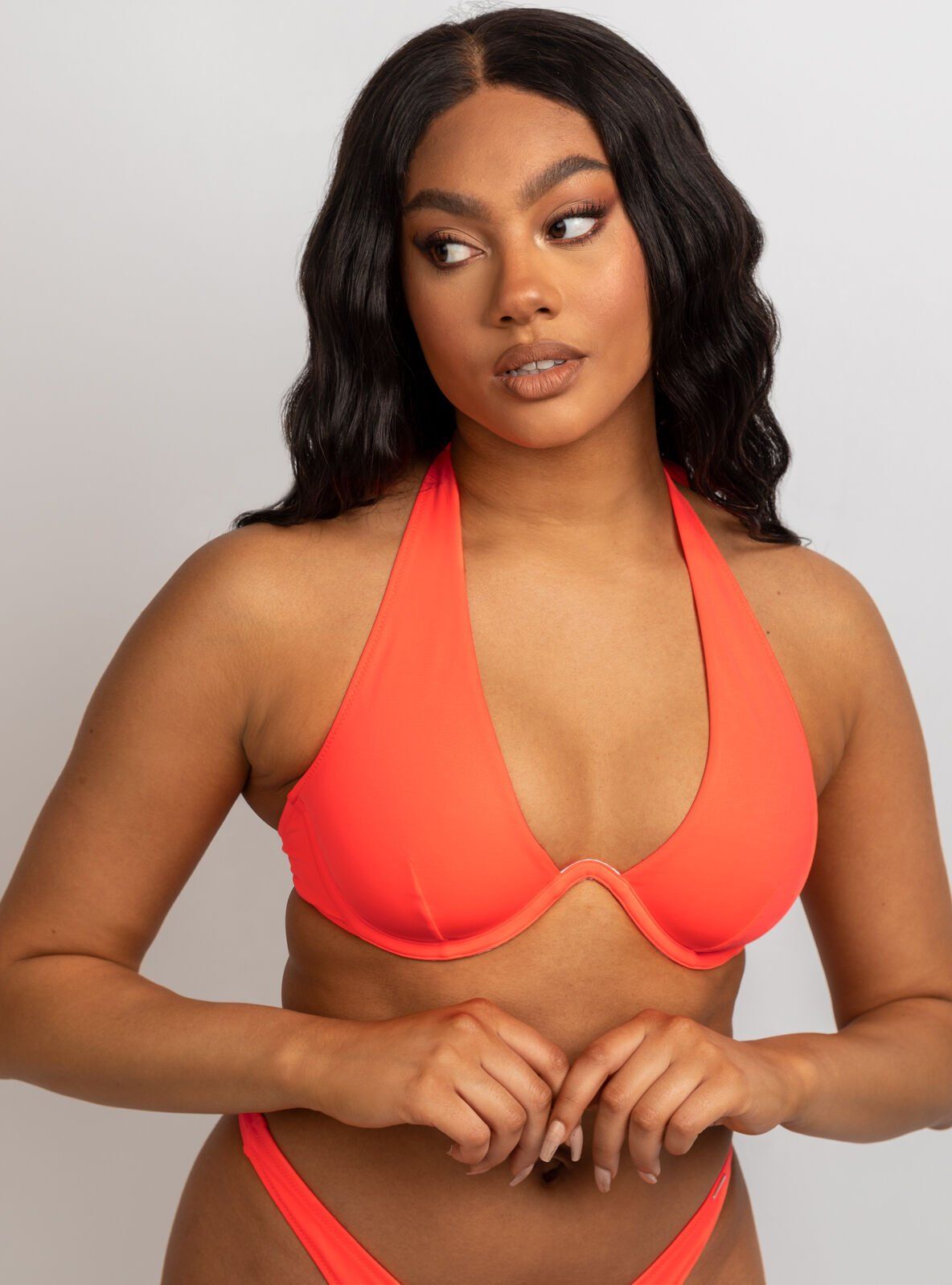 Boux Avenue Ibiza coral bikini top Neon Coral 32B Compare
