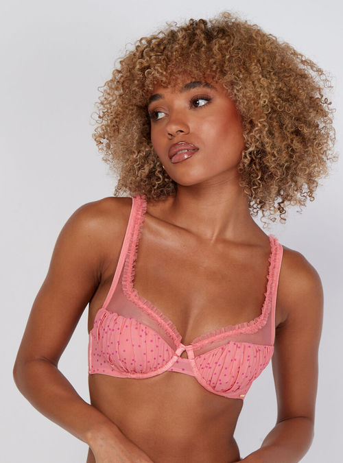 Boux Avenue Sabrina plunge bra - Neon Coral - 34B