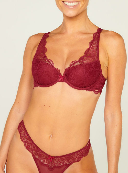 Boux Avenue Heidi plunge bra - Strawberry - 38DD