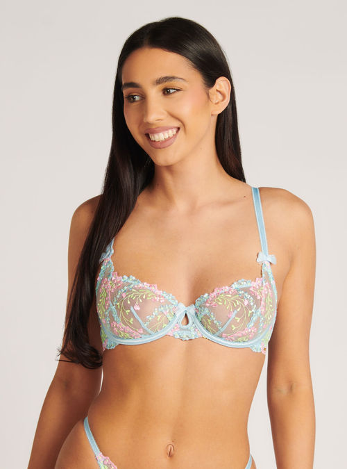 Boux Avenue Camile unpadded balconette bra - Black Mix - 34B