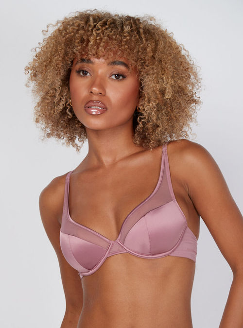 Boux Avenue Boux Lounge lace non-wired plunge bra - Lilac - 36B