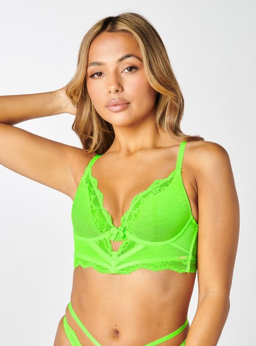 Boux Avenue Orlah longline bra - Neon Green - 30E, £10.00