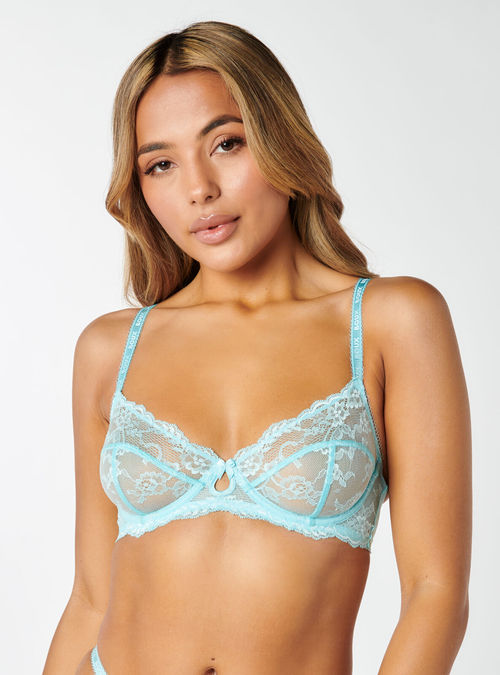 sheer balconette bra