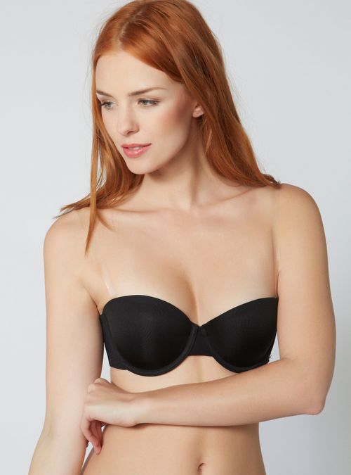 Boux Avenue Microfibre strapless push-up bra - Black - 38F