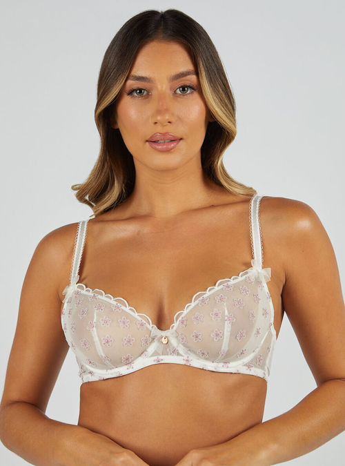 Freida longline plunge bra, Lavender Mix