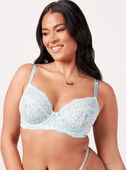 Boux Avenue Bijou balconette bra - Sky Blue - 38D