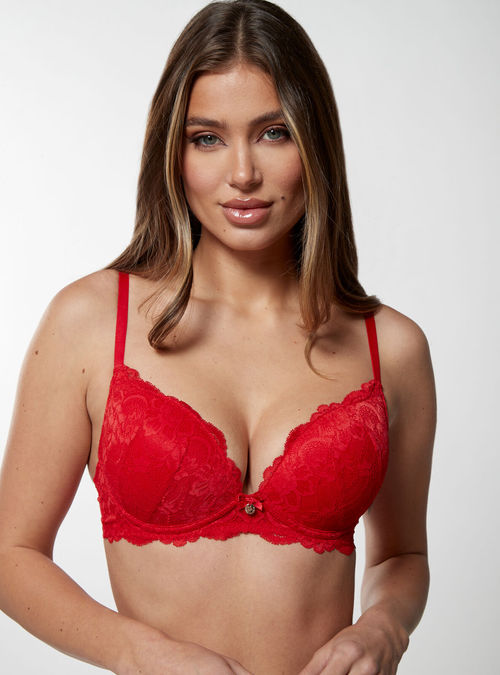 Boux Avenue Aliyah plunge push up bra - Berry - 36A