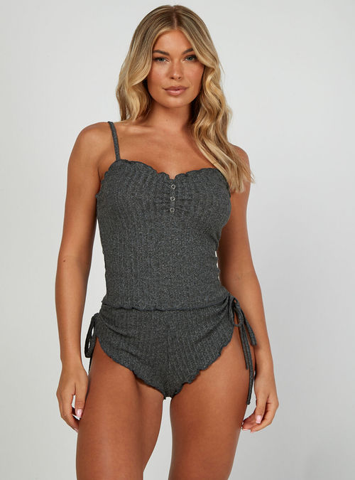 Ribbed Button Vest