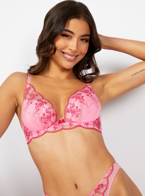 Boux Avenue Ellsie high apex plunge bra - Pink Mix - 34D