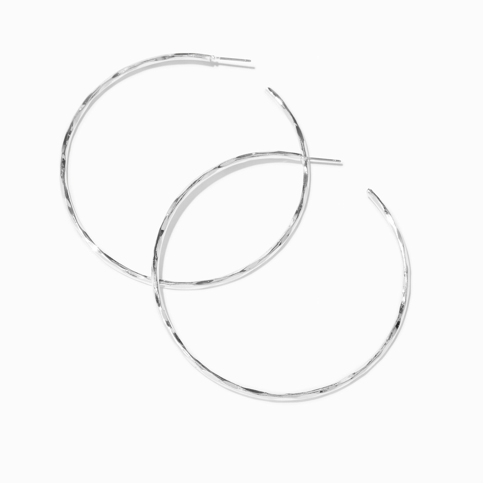 Silver 15MM Heart Shaped Hoop Earrings  Claires