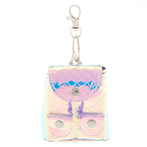 Glitter Bunny Face Mini Backpack Keychain - Pink