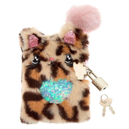 Claire's Orange Hamster Girls Diary with Lock and Key - Plush