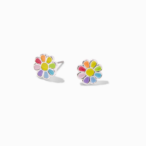 Claire's Rainbow Daisy Silver...