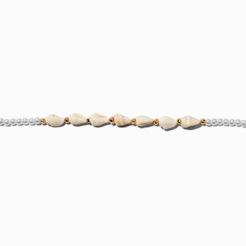 Claire's Mini Shell Pearl Gold-Tone Choker Necklace