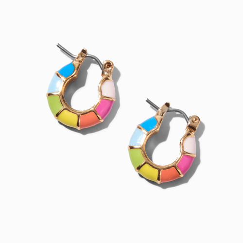 Claire's Rainbow Enamel Hoop...