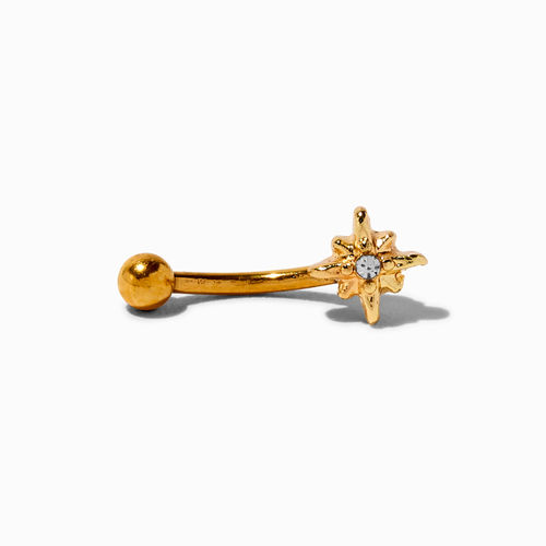 Claire's Gold-Tone 16G Titanium Starburst Rook Earring