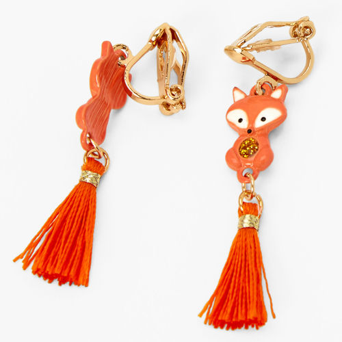 Claire's Orange Fox Tassel 2"...