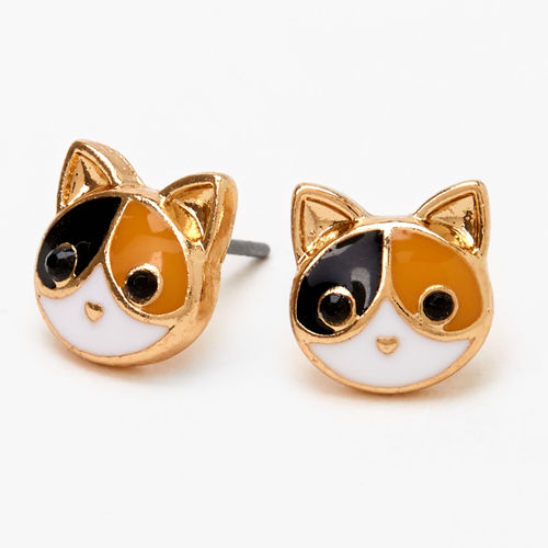 Claire's Gold-Tone Calico Cat...