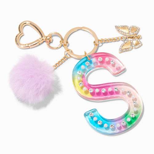 Claire's Initial Varsity Lip Keychain