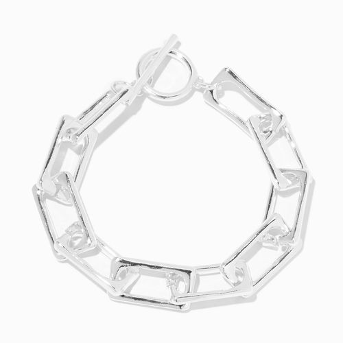 Silver Cross Beaded Stretch Bracelet - White