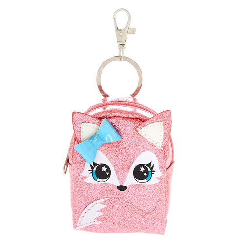 Pink Marble Mini Backpack Keychain