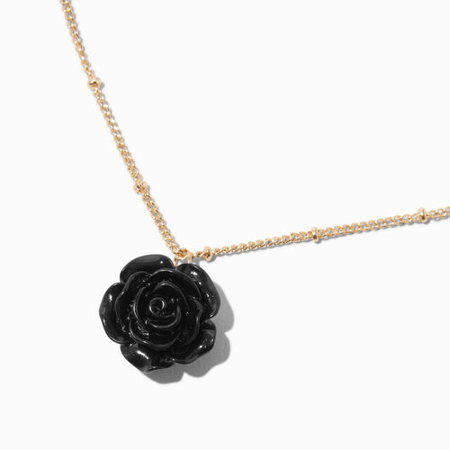 Claire's Black Carved Rose...