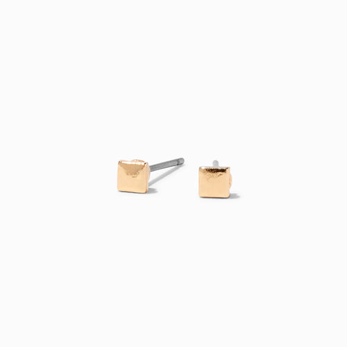 Claire's Gold Square Stud Earrings