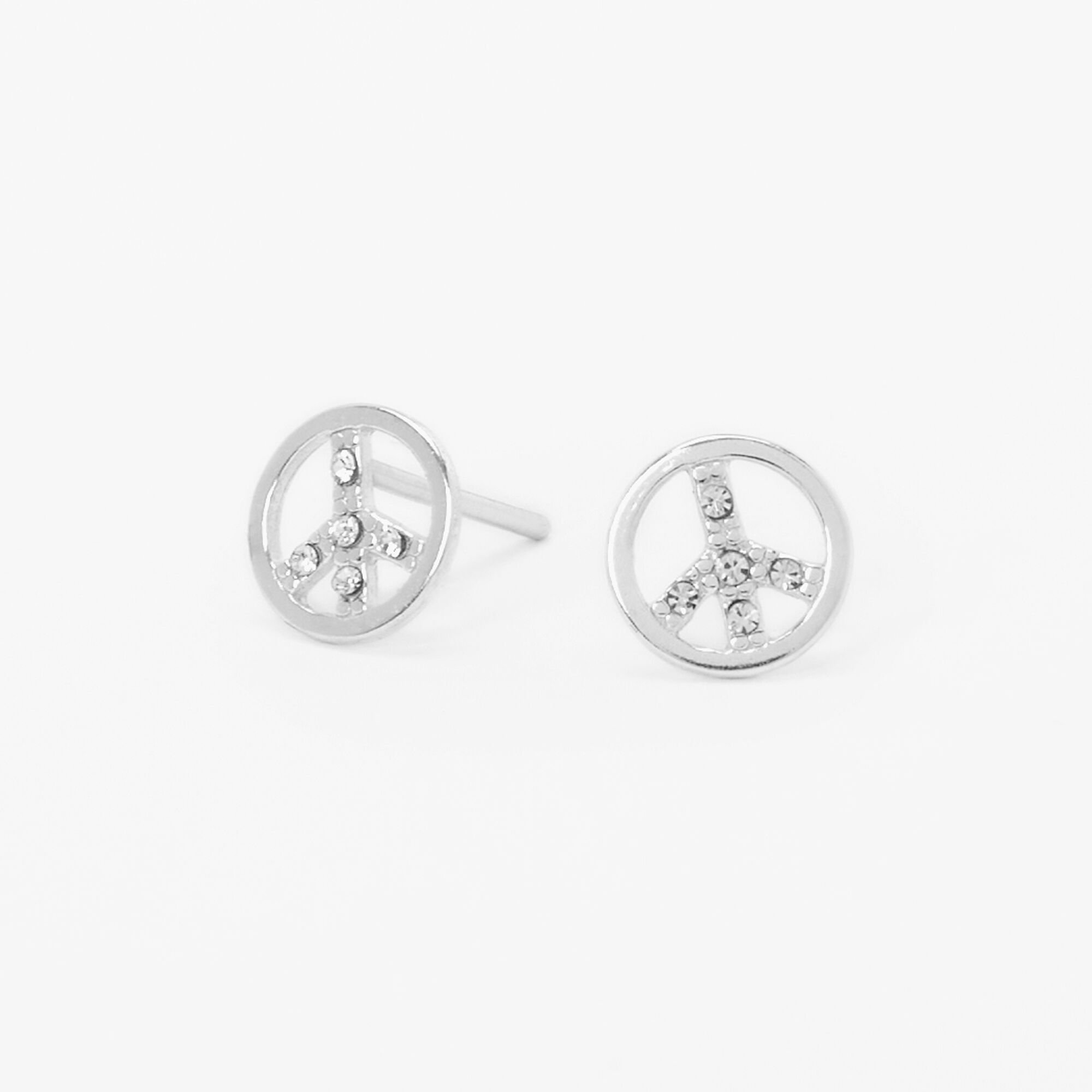 Silver 3MM Ball Connector Chain Stud Earrings  Claires US