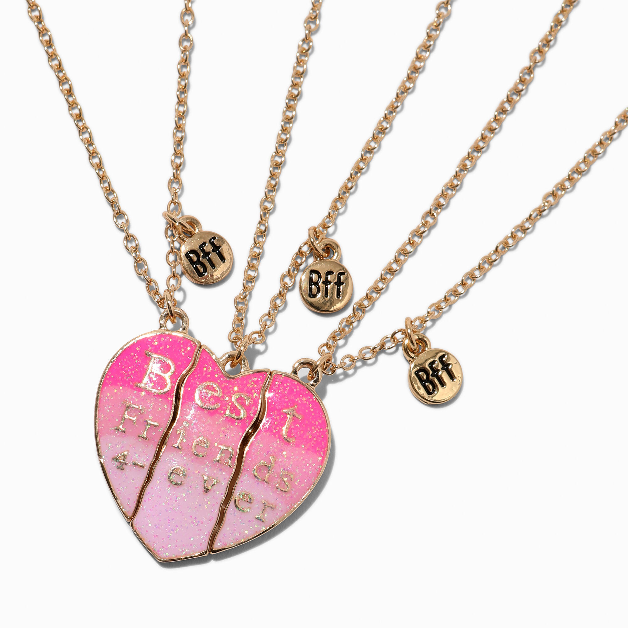 Amazon.com: Claire's Best Friends Purple Glitter Ombre Split Heart Necklaces  - 2 Pack : Clothing, Shoes & Jewelry