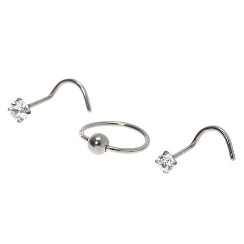 Claire's Titanium 20G Nose Studs - 3 Pack