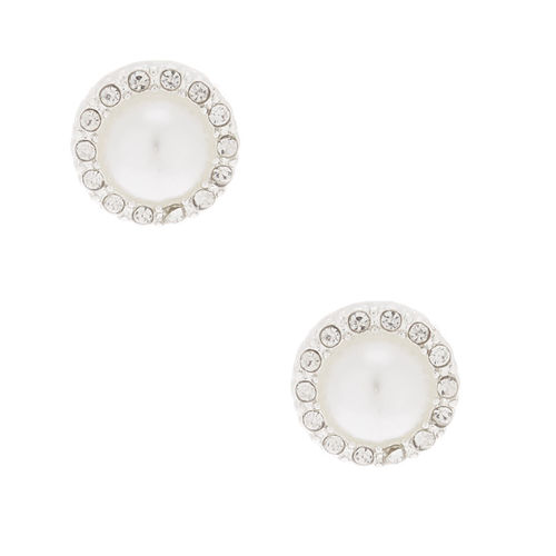 Claire's Pearl & Crystal Stud...