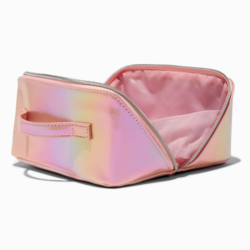 Claire's Club Pink Cat Furry Makeup Bag