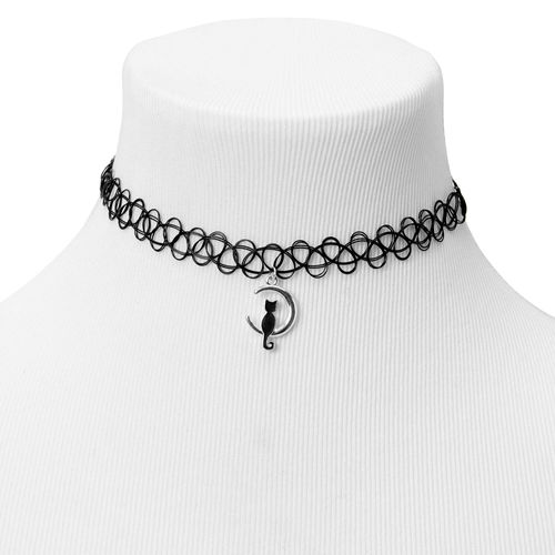 Black Cross Tattoo Choker Necklace